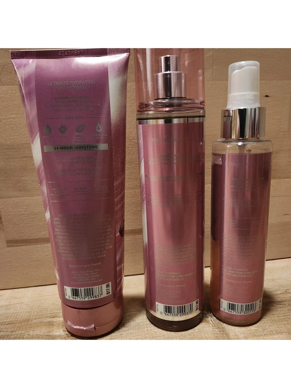 Bath & Body Works Twisted Peppermint Fragrance Mist, Shimmer Mist & Body Cream